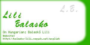 lili balasko business card